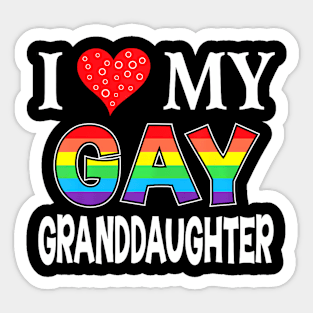 I Love My Gay Granddaughter LGBT Lesbian Proud Pride Sticker